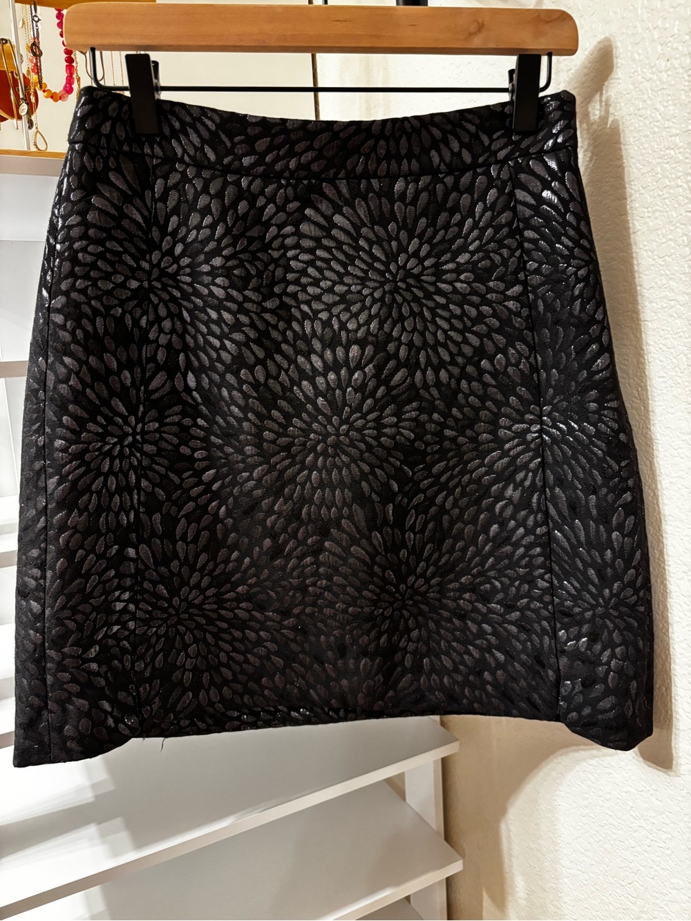 Black Metallic Loft Skirt